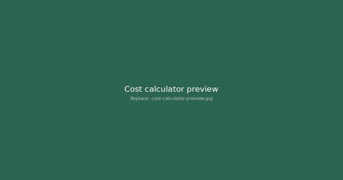 Calculator showing cost breakdown for a Caribbean island