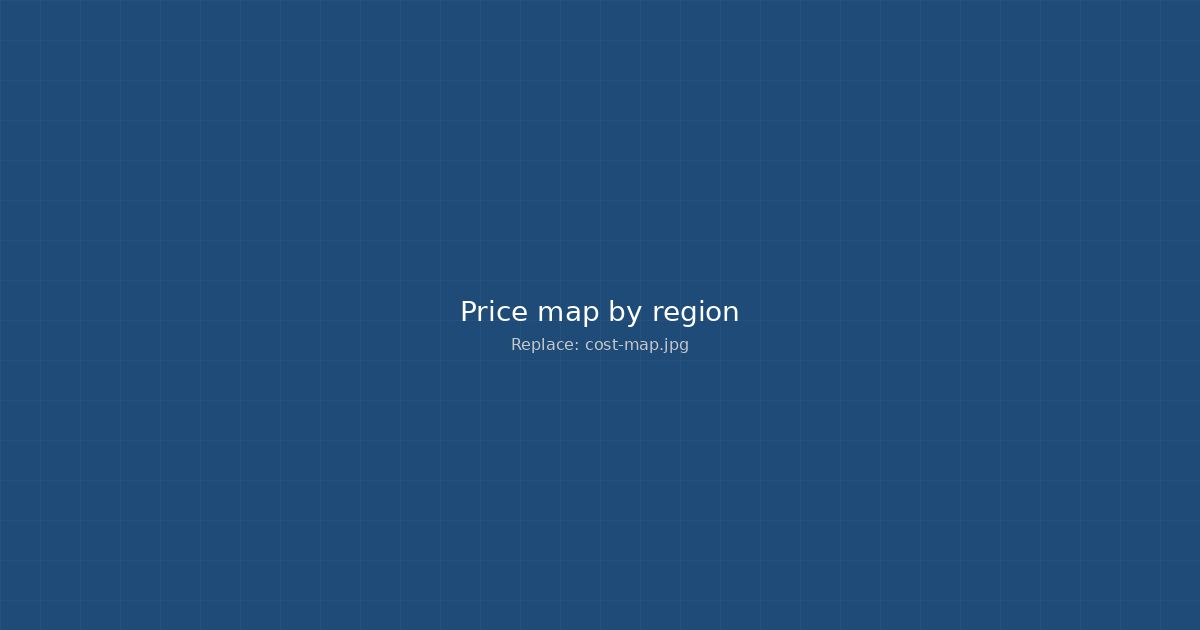 World map showing private island price ranges by region